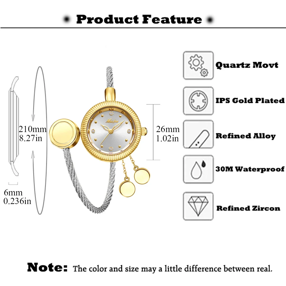 Hot Fashion Gold Watch for Women Quartz Ladies Watches Free Dropshipping Female Clock Waterproof Elegent Wristwatch Gift