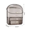 Transparent Desk Makeup Organizer Box, Large Capacity Cosmetic Jewelry Storage Drawer Bathroom Dressing Table Sundries Container 2