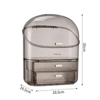 Transparent Desk Makeup Organizer Box, Large Capacity Cosmetic Jewelry Storage Drawer Bathroom Dressing Table Sundries Container 2