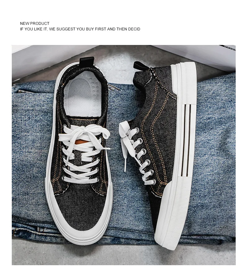 Große Größe 39-48 Herren Sportschuhe Marken atmungsaktive Herbst Canvas Sneakers Herren Laufschuhe Designer Jeans Stoff Wanderschuhe – Detail 15