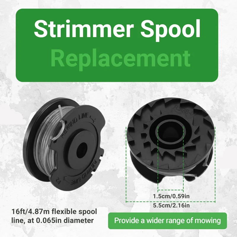 ABYO Strimmer Spool Replacement For , 8Pcs String Trimmer Spool Compatible With Cordless Grass Trimmer Art 23 SL