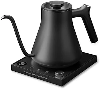 

Kettle, Offacy Pour Over Kettle with LED Screen, ±1℉ Temperature Control, Hold, Mute, V-Shaped Spout for Drip, Full 304 Stain