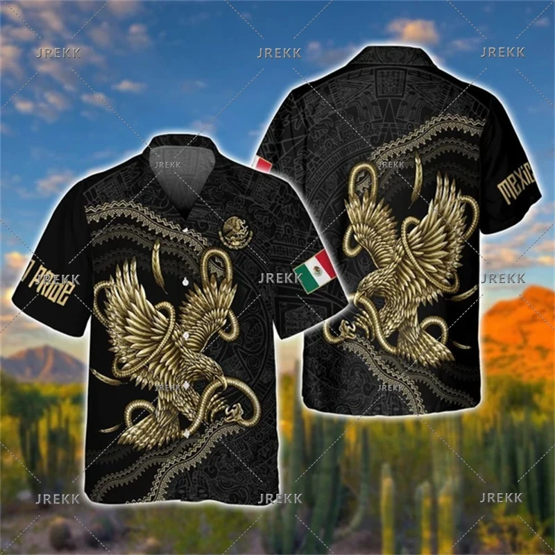 thumbnail image 1 of Camisas para hombre, fiesta mexicana, camisetas creativas con estampado 3D, nuevas camisas hawaianas casuales holgadas sin bolsillos de manga corta de alta calidad, 1 of 5