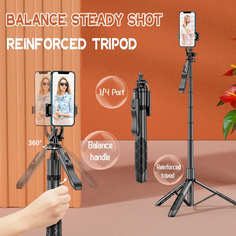 Bluetooth Selfie Stick Tripod Gimbal Stabilizer Camera Tripod with Remote Control Selfie Stick for Cellphone