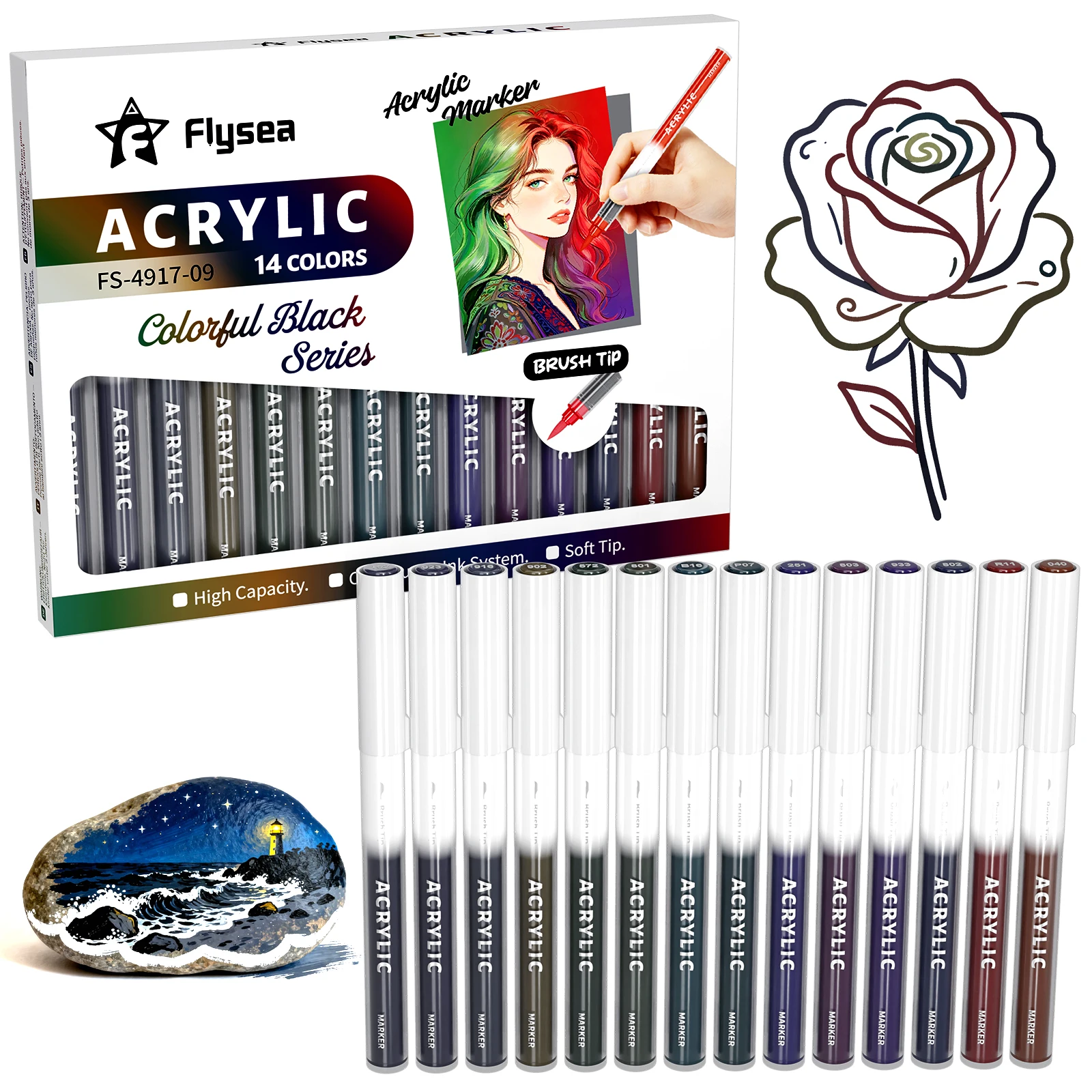 Vibrant Multi-Color Dual-Tip Acrylic Paint Markers