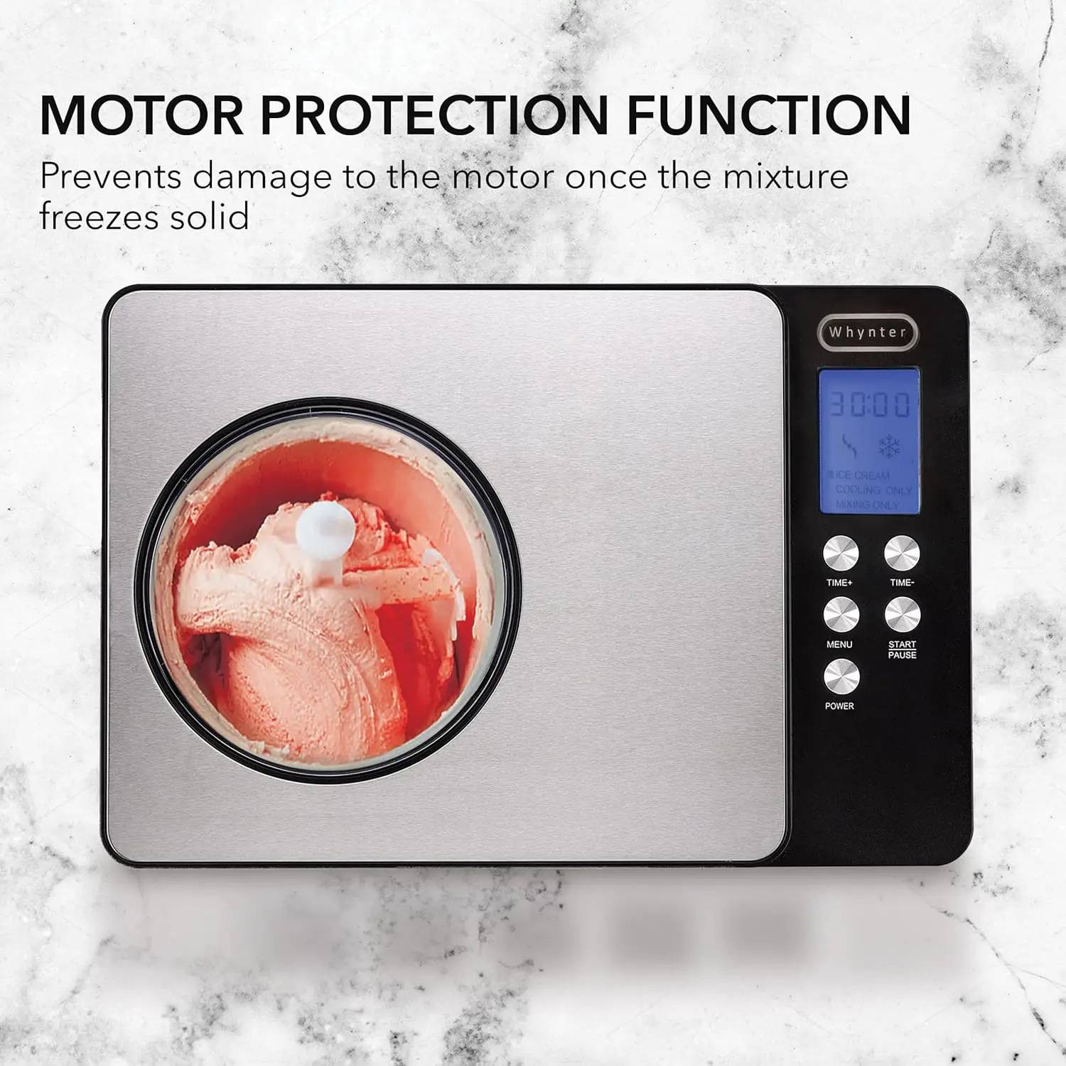 Ice Cream Maker Machine Automatic 2.1 Qt with Built-in Compressor, LCD Digital Display & Timer, No Pre-Freezing, ICM-200LS 4