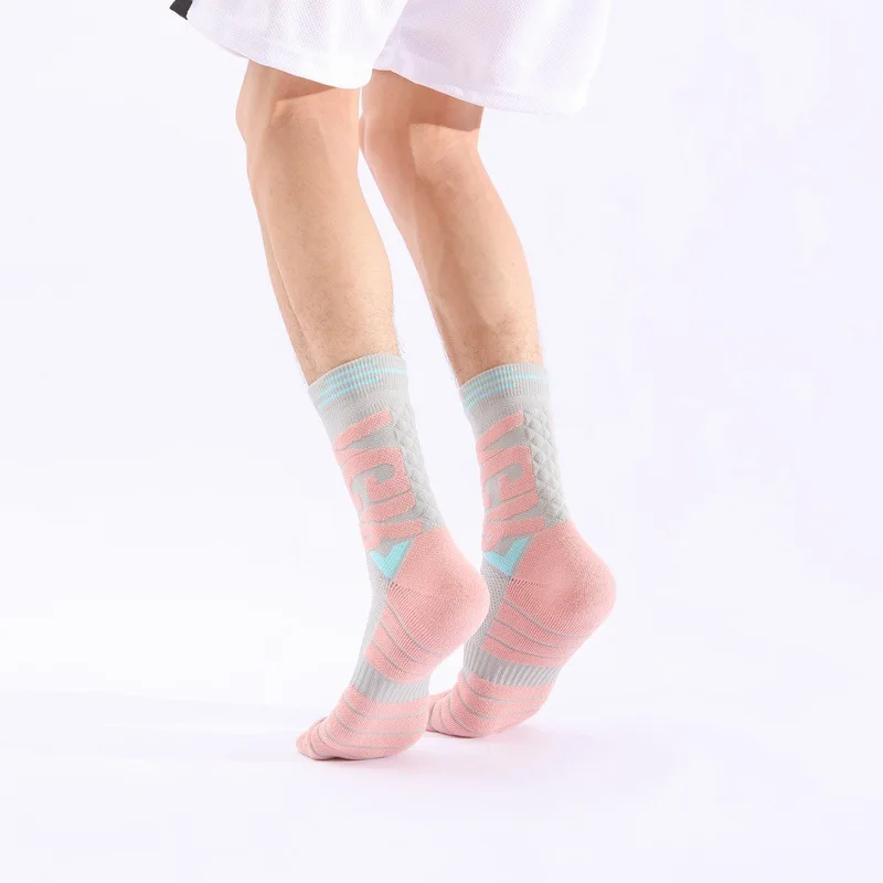 Basketball Men's Women's Elite Socks with Thickened Towel Bottom Middle Tube High-top Sports Absorb Sweat Breathable Deodorized
