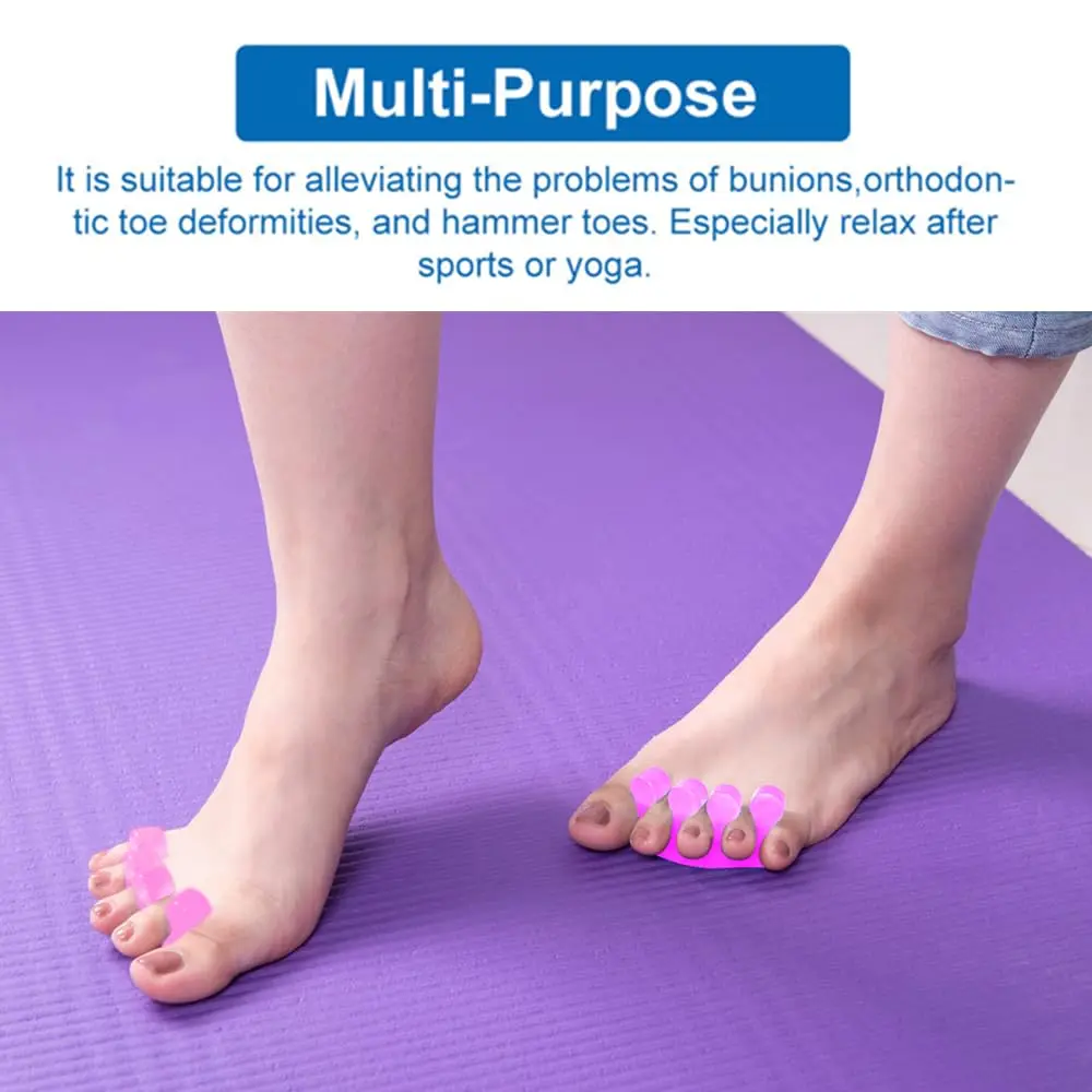 Toe Separators Bunion & Nail Polish Pedicure Toe Spacers & Toenail Dividers Soft Gel Pedicure Kit 4pcs Two Pairs