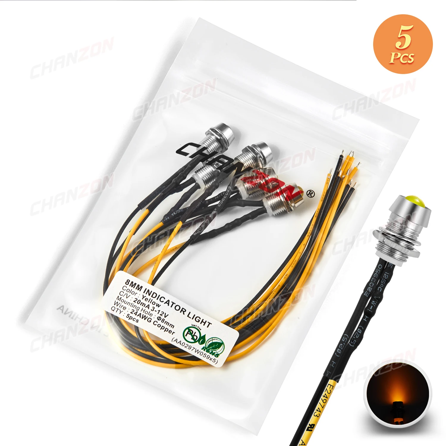 LED 5mm Warmweiß 20 X Vorverdrahtete Weiße LED 5 Mm Diffus: 9 V - DE Led Diode
