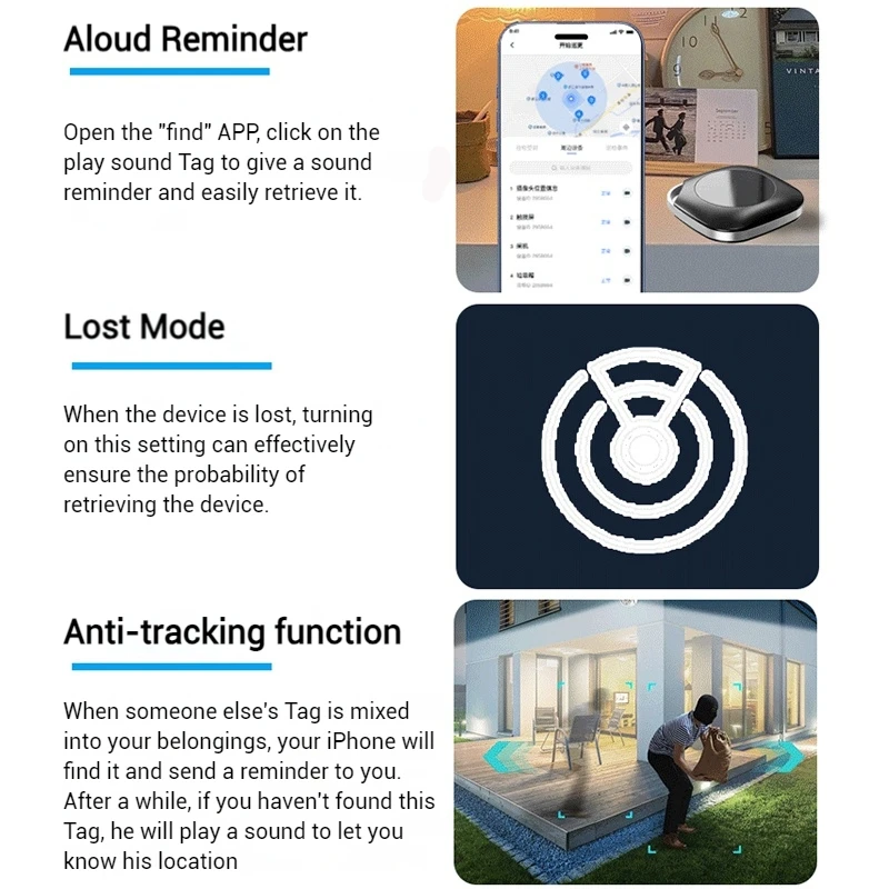 Smart GPS Tracker For Apple iOS System Find My APP Air Tag Child Finder Pet Anti-lost Device Mini Portable Locator Reminder
