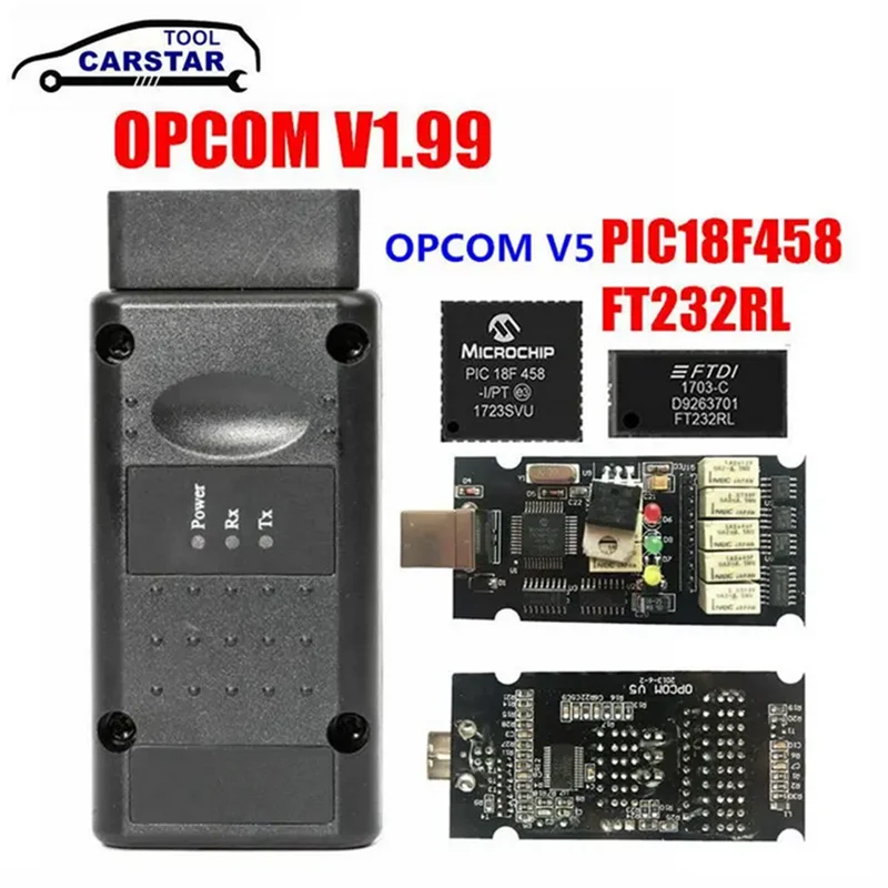

Firmware OPCOM V1.99/1.95/1.78/1.70/1.65 OBD2 for CAN-BUS Code Reader For Opel OP COM OP-COM Diagnostic PIC18F458 FTDI Chip