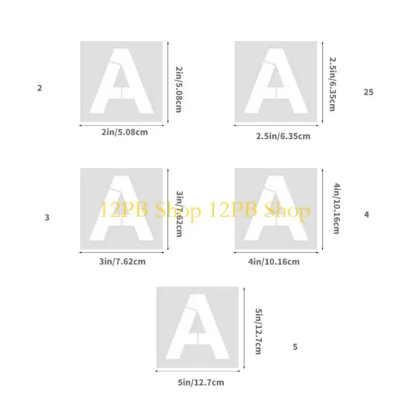 12pb 60pcs 편지 및 숫자 스텐실 그리기 템플릿 목재 사인 아트 페인팅