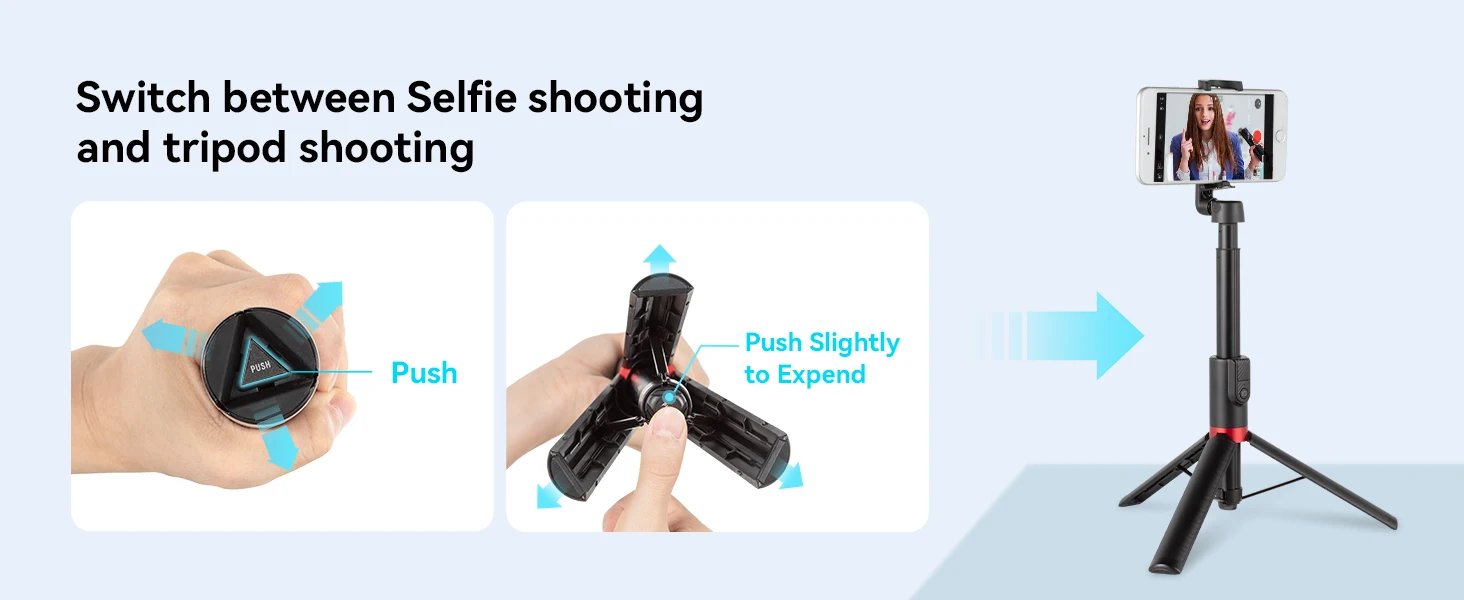 ST20 Portable Selfie Stick Tripod ST20 with Wireless Remote for iPhone for Andro