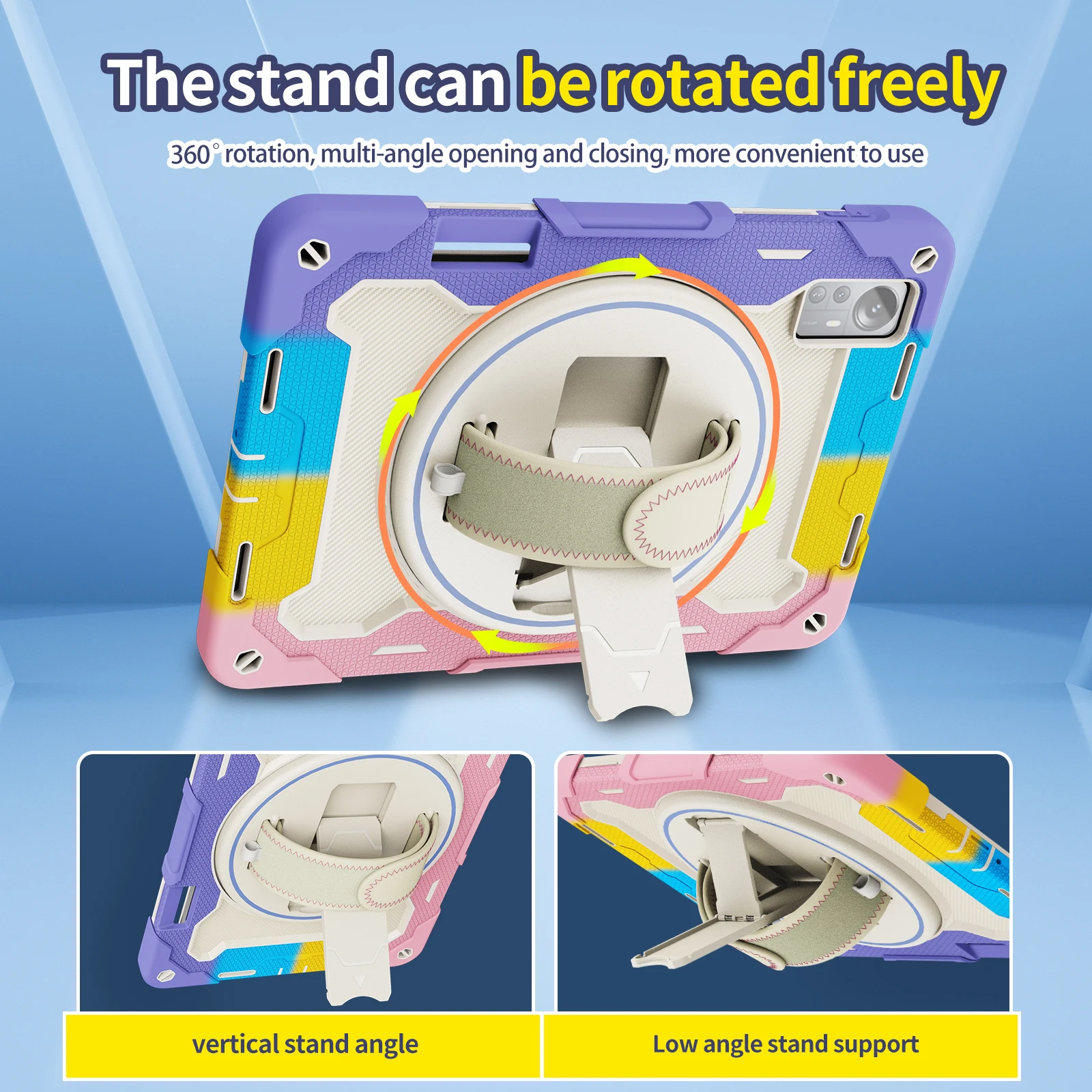 Durable 360° Rotating Kids Safe Rugged Stand Case - Shockproof Silicone Armor Cover