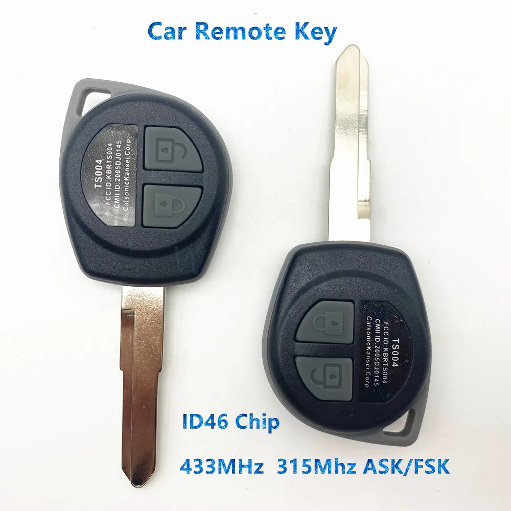 

433MHz /315Mhz ASK/FSK ID46 Chip Car Remote Key for Suzuki Swift SX4 ALTO Vitara Grand Vitara Ignis JIMNY Splash Fob