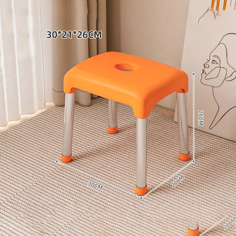 Petit tabouret en plastique épais avec repose-pieds, chaise basse, chaises de salle à manger pour enfants, salon moderne, ménage