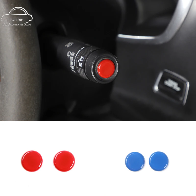 

For Chevrolet Corvette C7 2014-2019 ABS Red Blue Car Light Wiper Lever Knob Cover Trim Stickers Car Interior Accessories