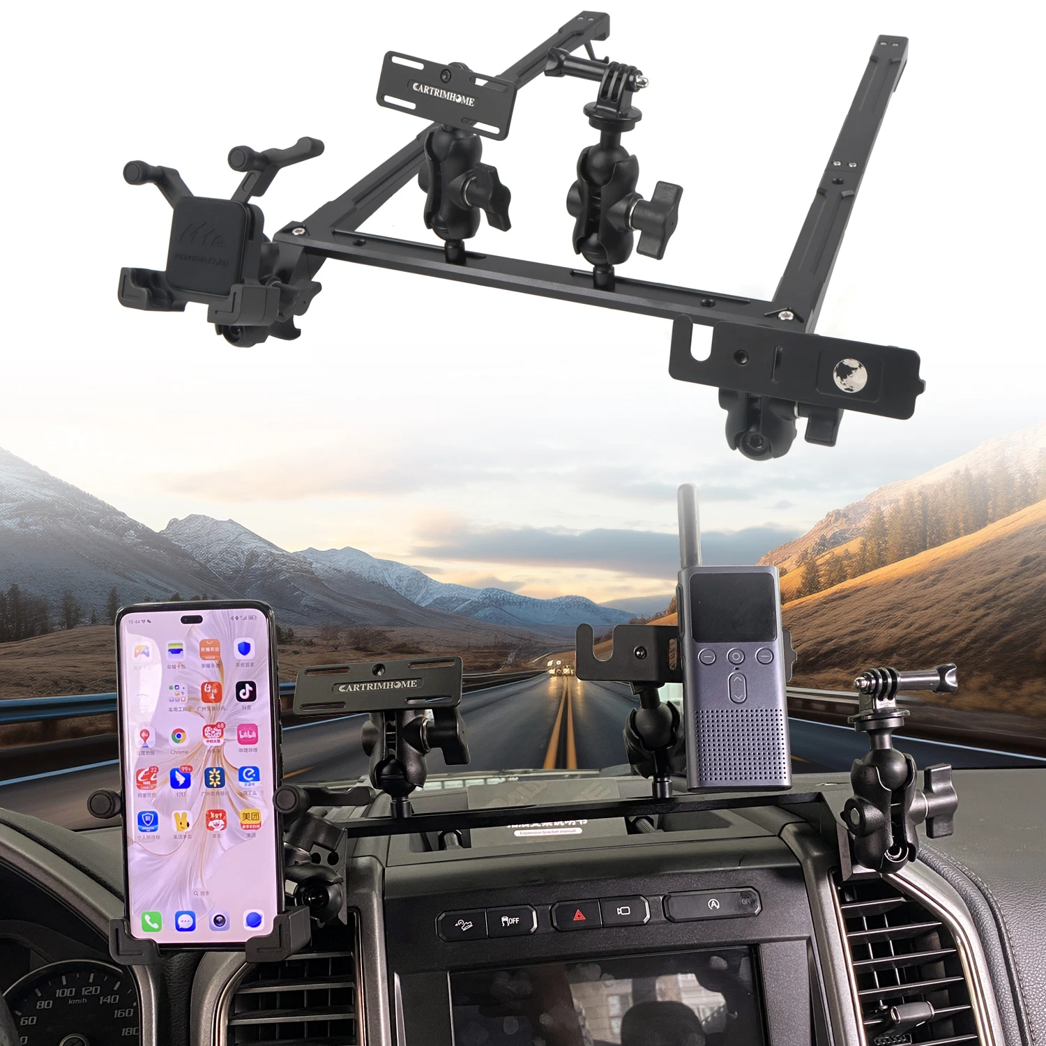 포드 F150 F-150 2015-2020 휴대폰 홀더 GPS 네비게이션 무전기 라디오 브래킷 오프로드 디지털 기기 대시 마운트