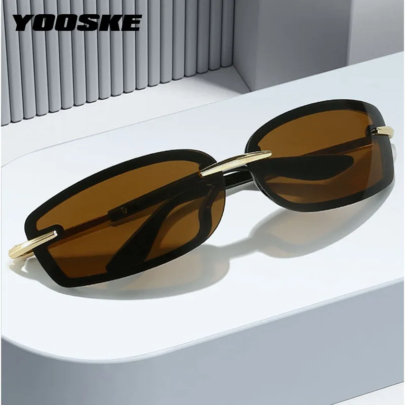

Fashion Square Sunglasses Candy Color Y2K Future Style Sunglasse Women's Retro Semi-Metal Cat Eye Sun Glasses UV400