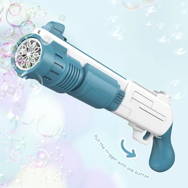 10 Holes Electric Bubble Rifle Gun Gatling Bubble Gun Machine Soap Bubbles Magic Bubble For Bathroom Outdoor Toys For Children 2