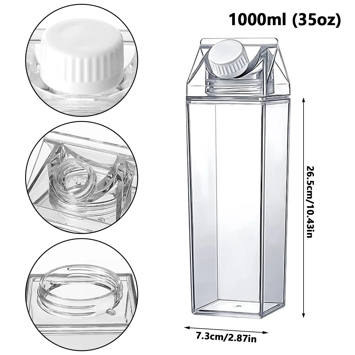 The Dairy Shoppe Heavy Glass Milk Bottles - Jugs with Lids and Silicone  Pour Spouts - Clear Milk Containers for Fridge - Reusable Glass Milk Jug