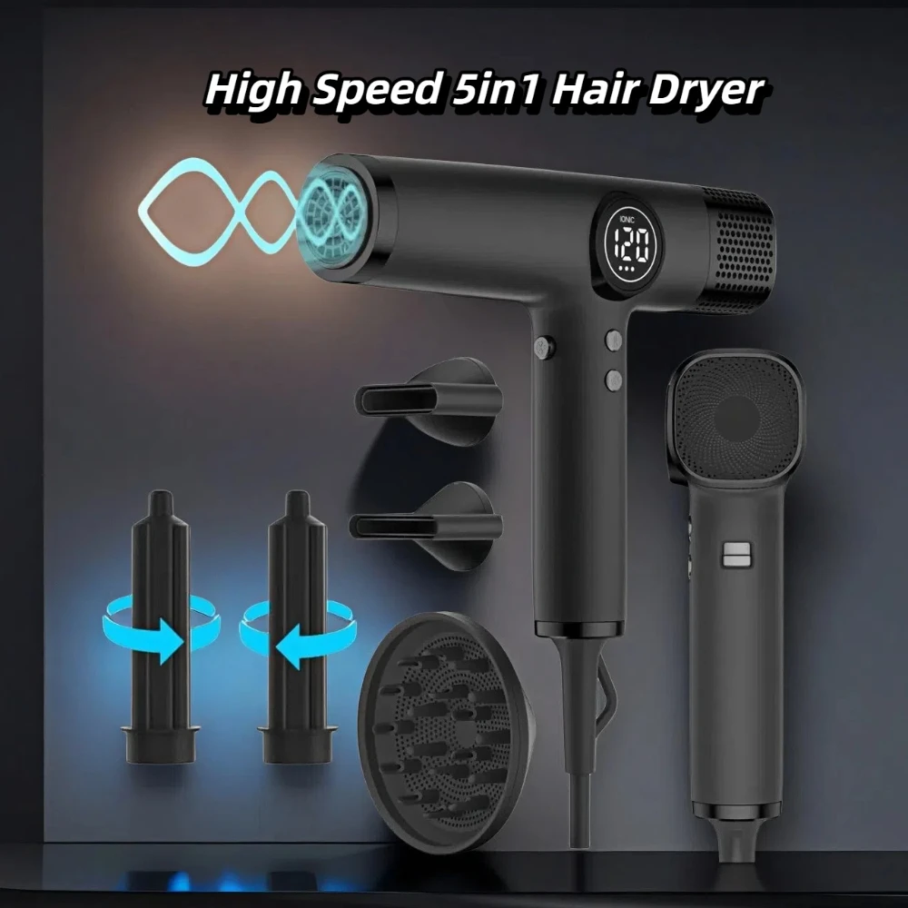 Led Display 1875W Professional Hair Dryer High Speed 110000 RPM Brushless Motor for Fast Drying Low Noise Ionic Blow Dyer