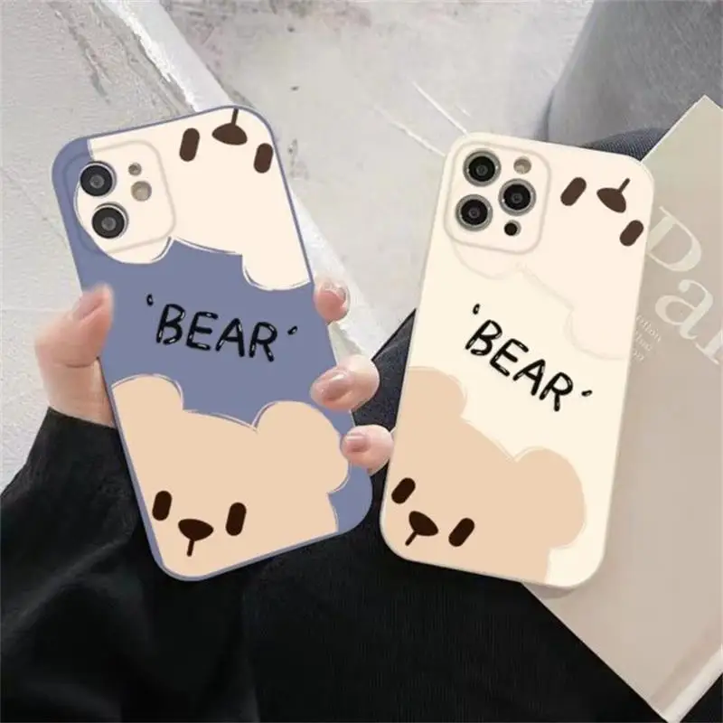 

Animal Cute Bear Phone Car For Iphone 11 13 Pro Max 12 Mini 7 8 Plus X XS Max XR Cute Soft Cover