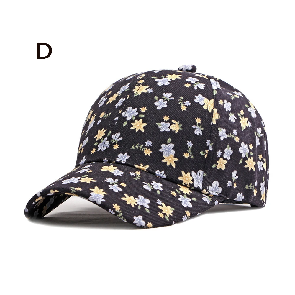 1 women's versatile flower printed baseball cap, spring and summer outdoor sun protection duckbill hat 5