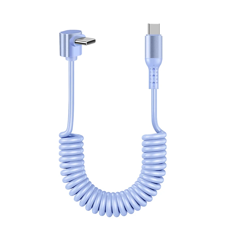Fast Charging Coiled USB C Cable - Retractable Data and Charge Cord
