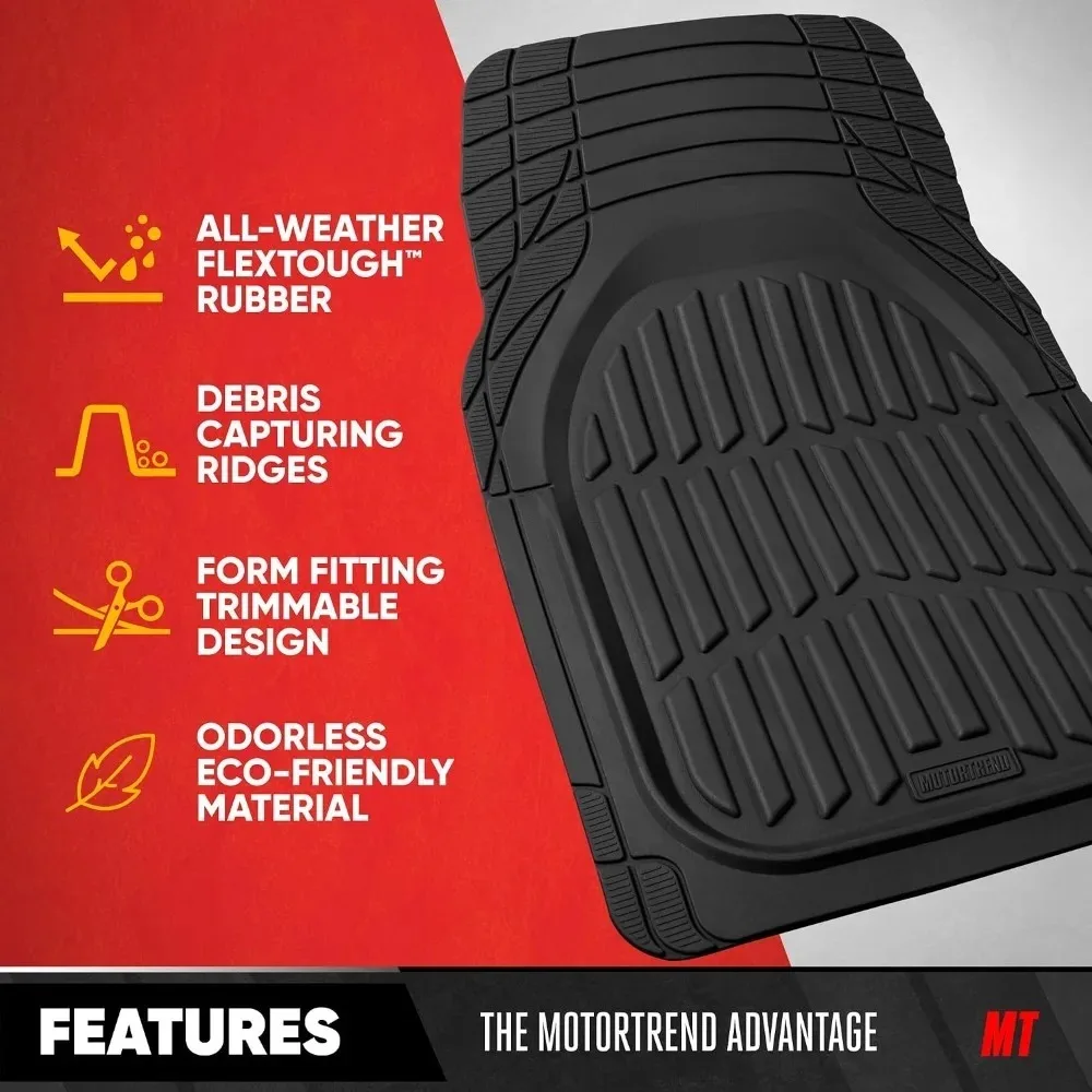 Set di 3 Tappetini Universali in PVC per Auto, Antiscivolo, Impermeabili, Resistenti, per Tutte le Stagioni, Kit di Protezione per Interni Auto - Image 2