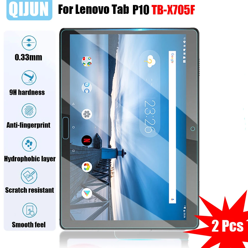 

Пленка из закаленного стекла для планшета Lenovo Tab P10, Противоударная Защитная пленка с защитой от царапин и отпечатков пальцев, 2 шт.