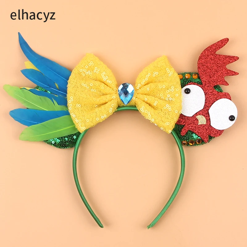 Niedliche Moana-Ohren-Stirnbänder für Kinder, Haken-Schleifen-Haaraccessoires für Frauen, Frangipani-Blumen-Haarband, Mädchen-Spiral-Muschel-Kopfschmuck – Detail 11