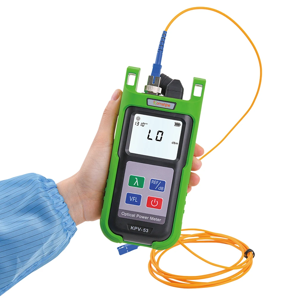 Komshine KPV-53 OPM 투인원 옵티컬 파워 계량기, 10mW VFL 비주얼 결함 로케이터, LED 백라이트 포함 Medidor De Fibra 내장