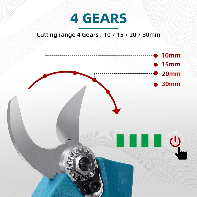 4 Gear Brushless Electric Pruner Shear Cordless Fruit Tree Bonsai Pruning Branches Cutter Garden Tool For Makita 18V Battery 2