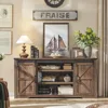Farmhouse TV Stand for 75+ Inch TV, 32" Tall Entertainment Center w/4 Drawers & Sliding Barn Door, Rustic Media Conso 3