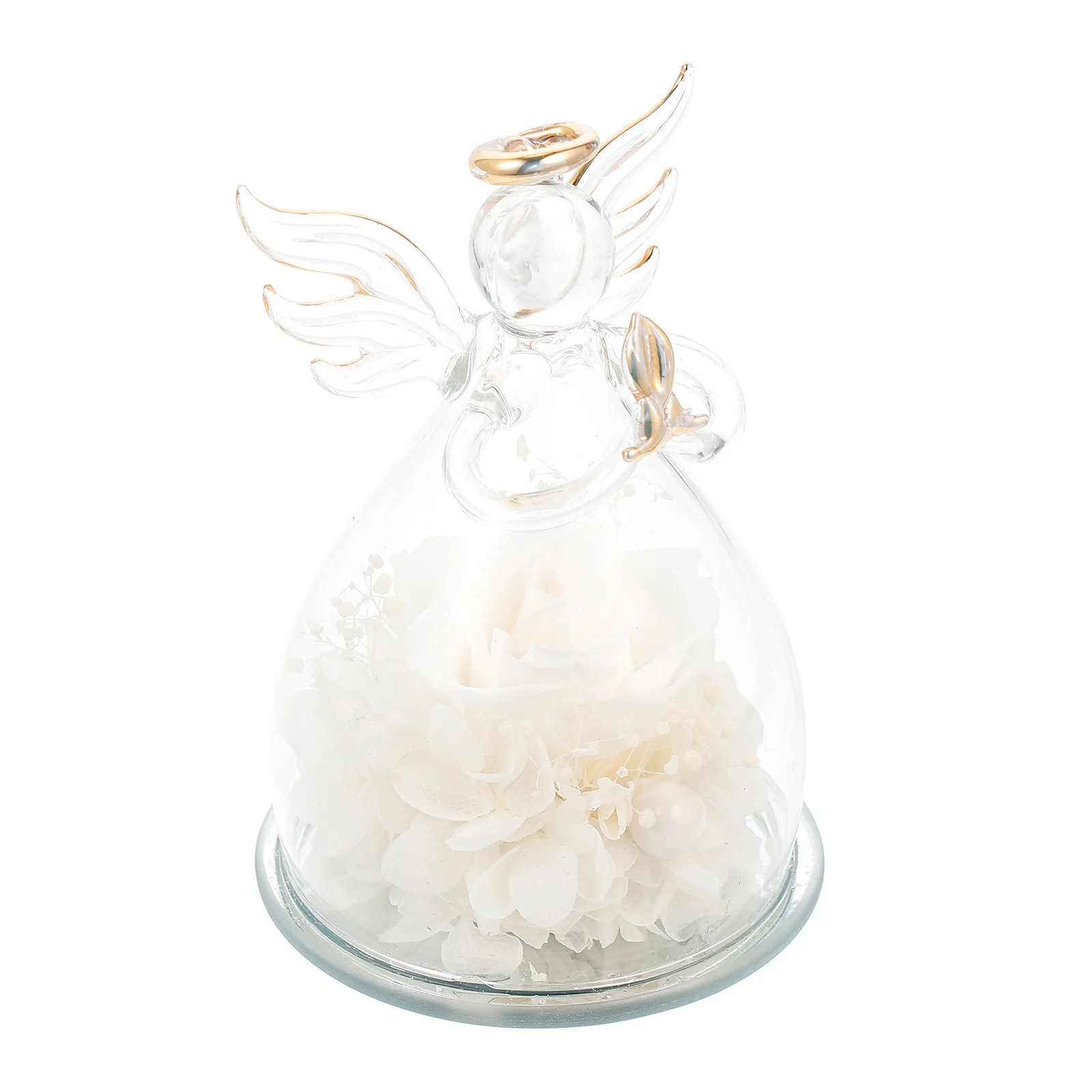 

Angel Flower Glass Cover Sturdy Durable Premium Decoration Ornament Flower Glass Cover for Home Bedroom