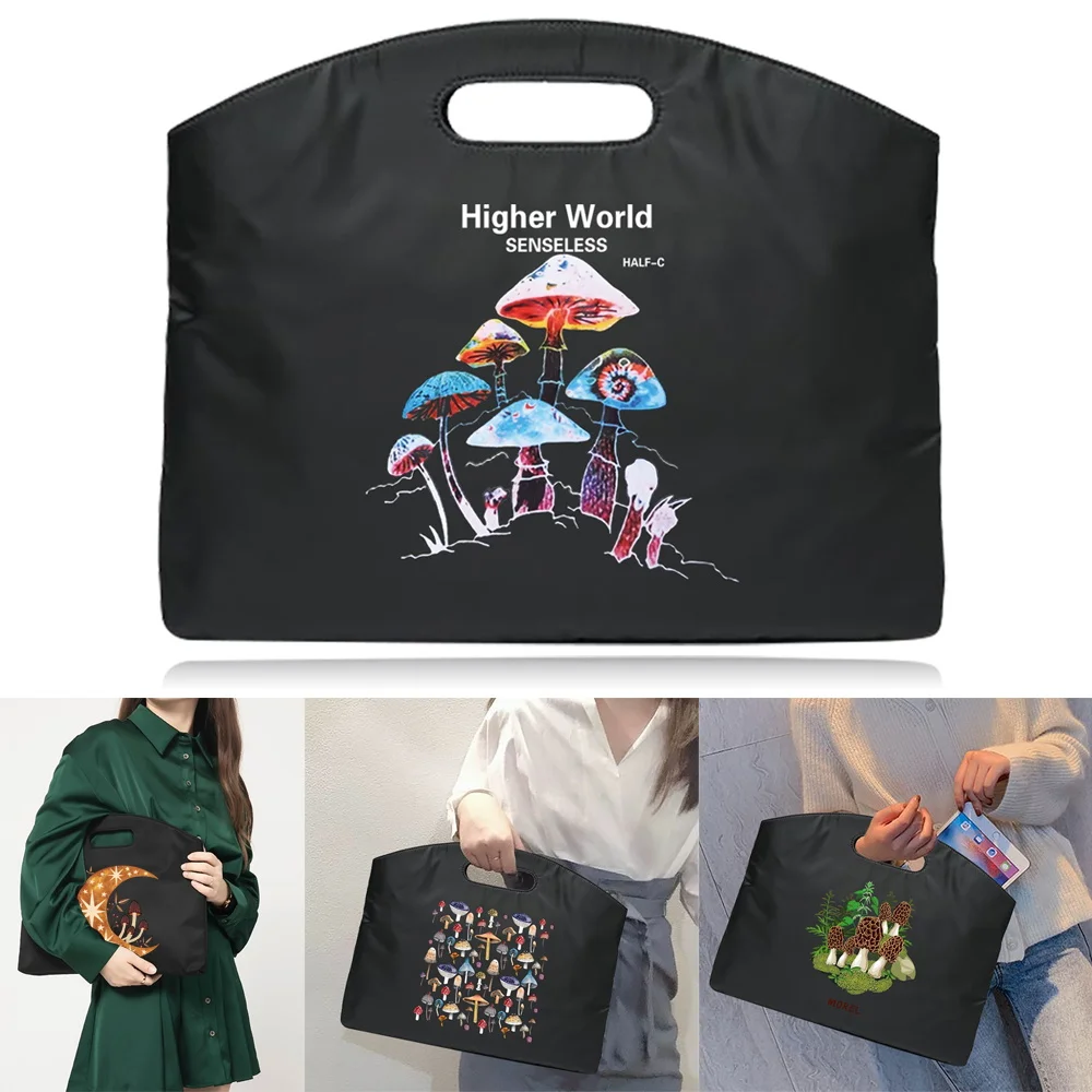 Business Briefcase Computer Laptop Protection Protection Handbag New Mushroom Printed Travel Work Meeting Document Portable Tote