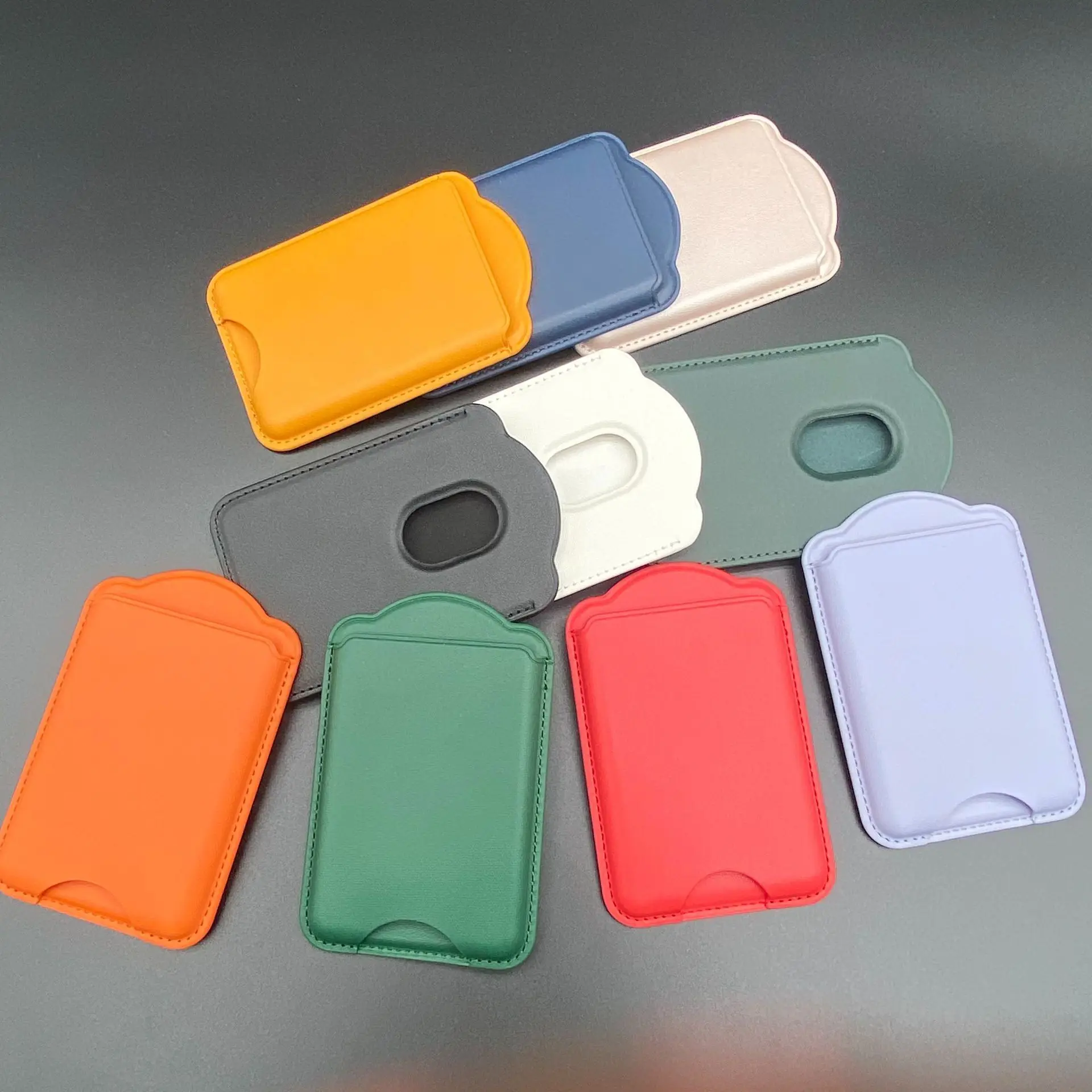 Scalloped Edge PU Leather Magnetic Card Holder Wallet with Hollow Cutout Design