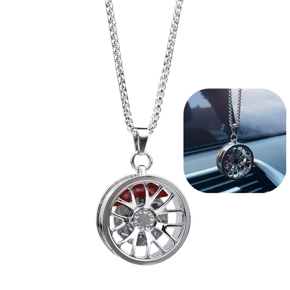 JDM style car wheel decoration car interior mirror pendant metal brake