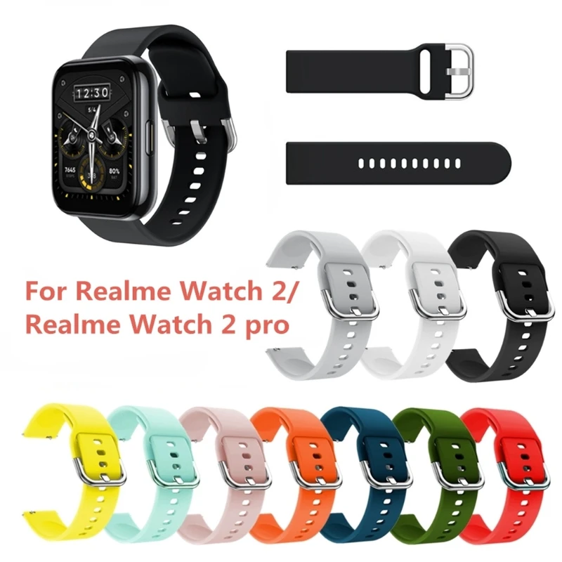 

Силиконовый ремешок для смарт-часов Realme Watch 2/2 Pro, сменный водонепроницаемый ремешок