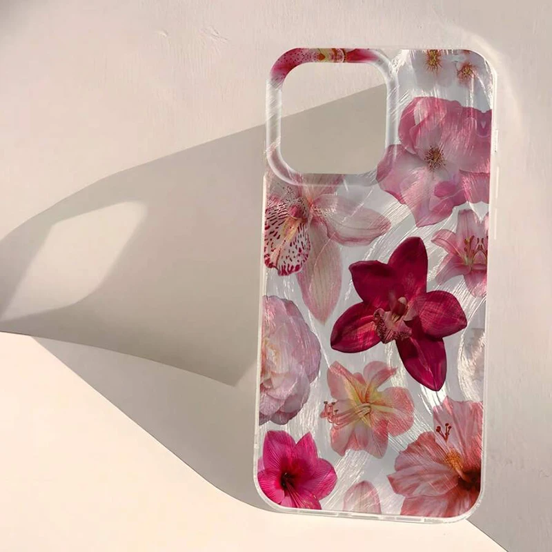 Minimalist Pink Flower Shockproof Bumper Phone Case