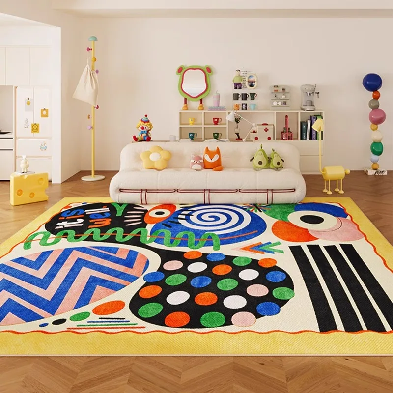 Colorful Living Room Carpet Dopamine Art Creative Bedroom Plush Rug Large Area Home Sofa Coffee Table Soft Floor Mat Alfombra 러그