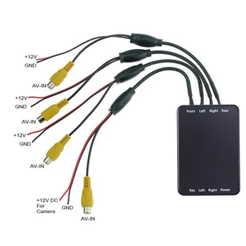 Parcheggio auto vista panoramica retrovisore vista a 4 vie sistema di controllo della telecamera DVR senza