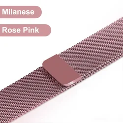 Premium Metal Milanese Magnetic Loop Watch Band - Universal Fit, Stainless Steel Replacement Bracelet for Galaxy Watch 4 40mm (Rose Pink Metal)