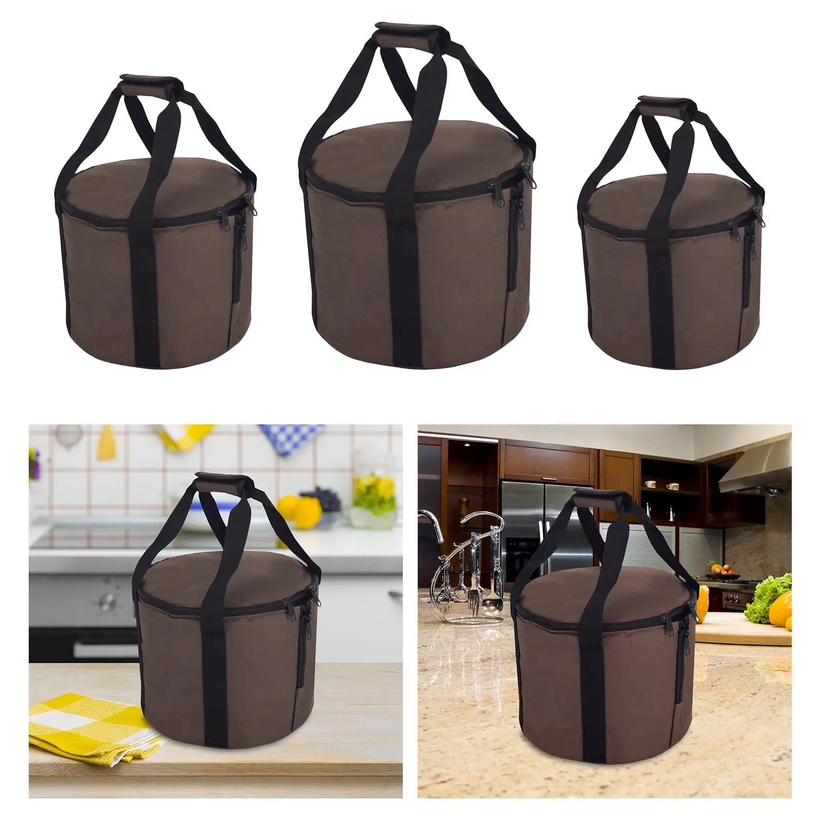 

Insulated Slow Cooker Bag Soup Pot Handbag Tote with Top Handle Kitchen Pot Organizer Cooker Accessories Case for Outdoor Home