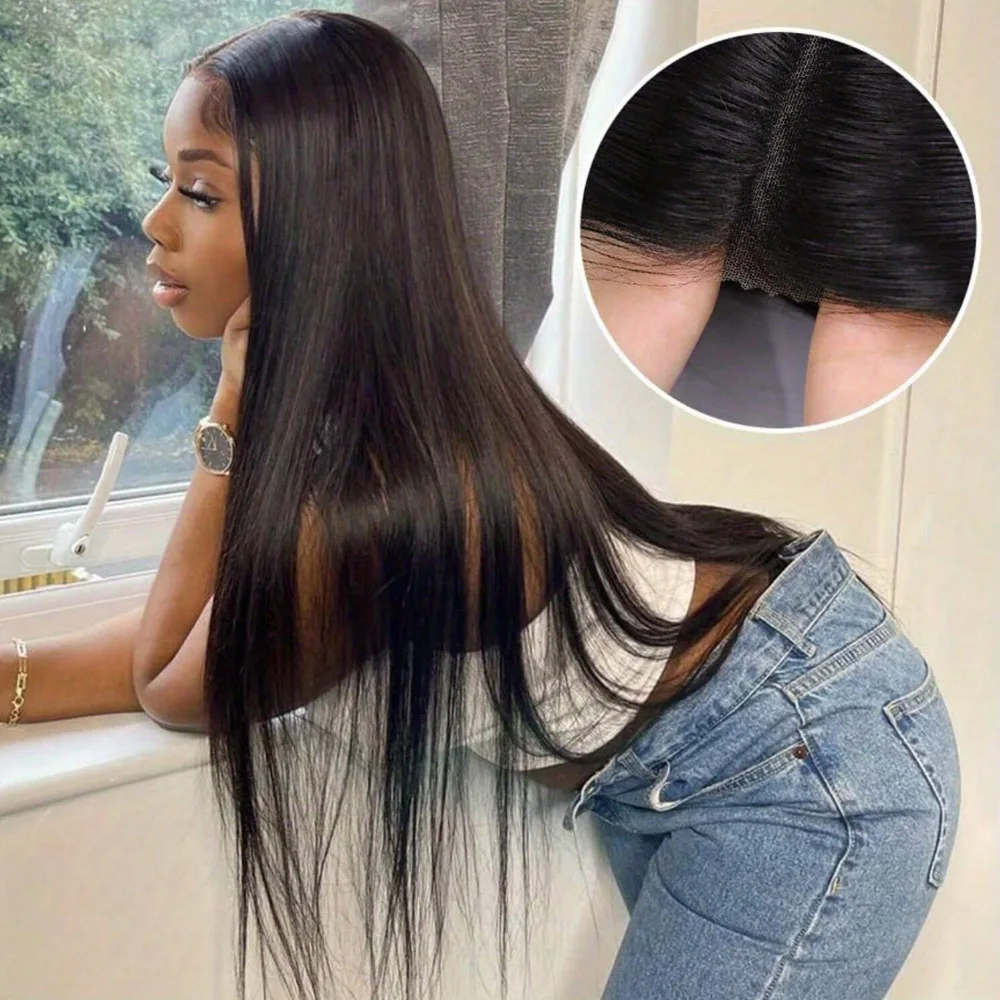 13x4 13x6 Lace Front Straight Wigs Human Hair Glueless Pre Plucked Bleached Knots 200% Density Ready To Go Glueless Wigs 30 Inch