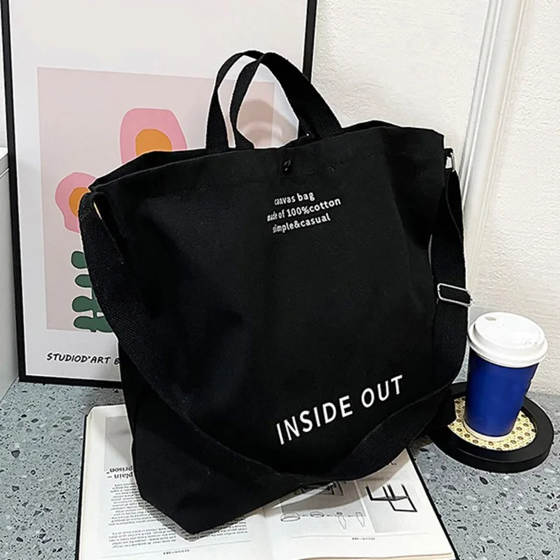 Borsa Tote In Tela Nera Grande Capacità – 23x15x22 Cm – Multitasca – Manico 12 Cm – Per Lavoro, Shopping, Viaggi - 2