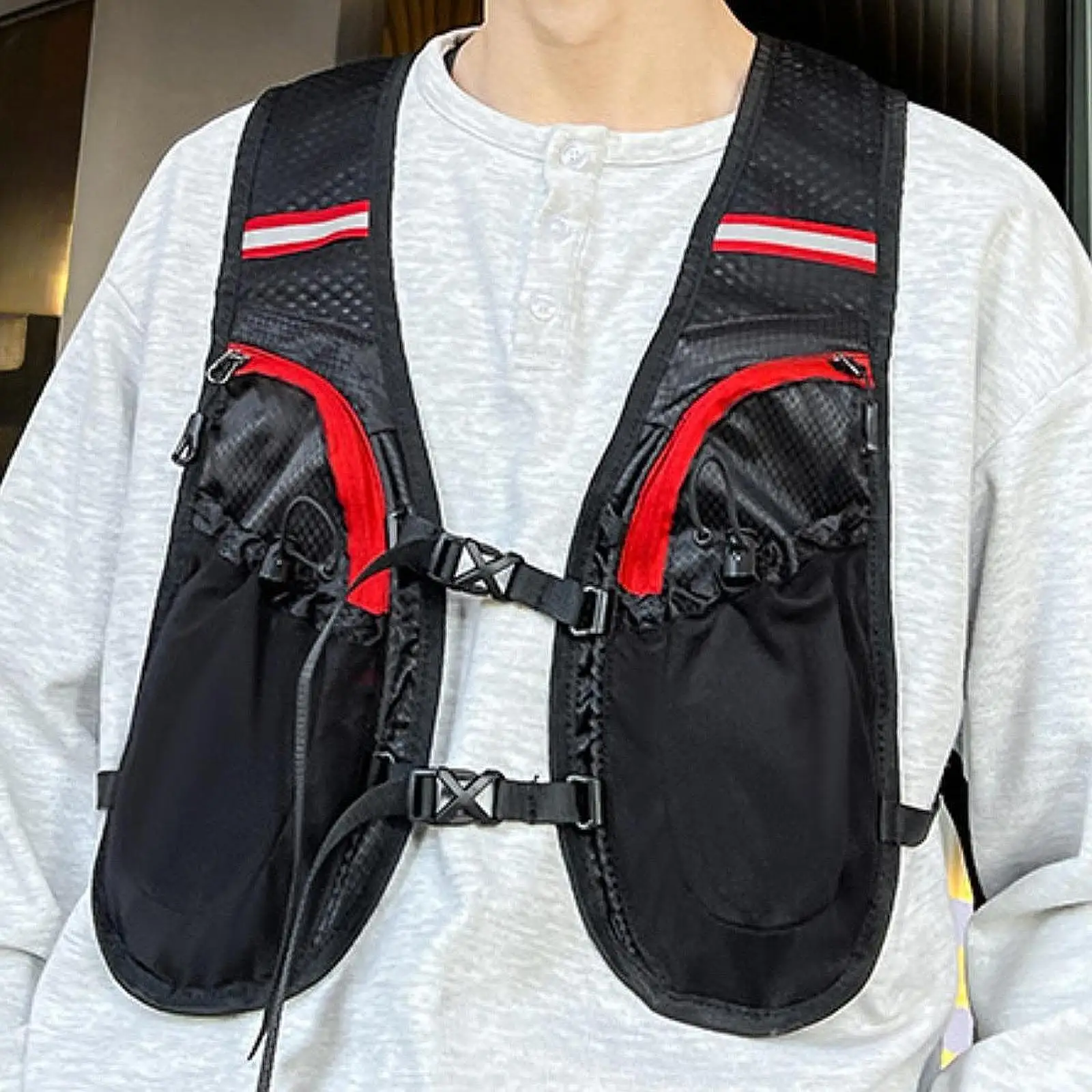 야외 조끼 조끼 통기성 성인 빠른 건조 멀티 포켓 러닝 조끼