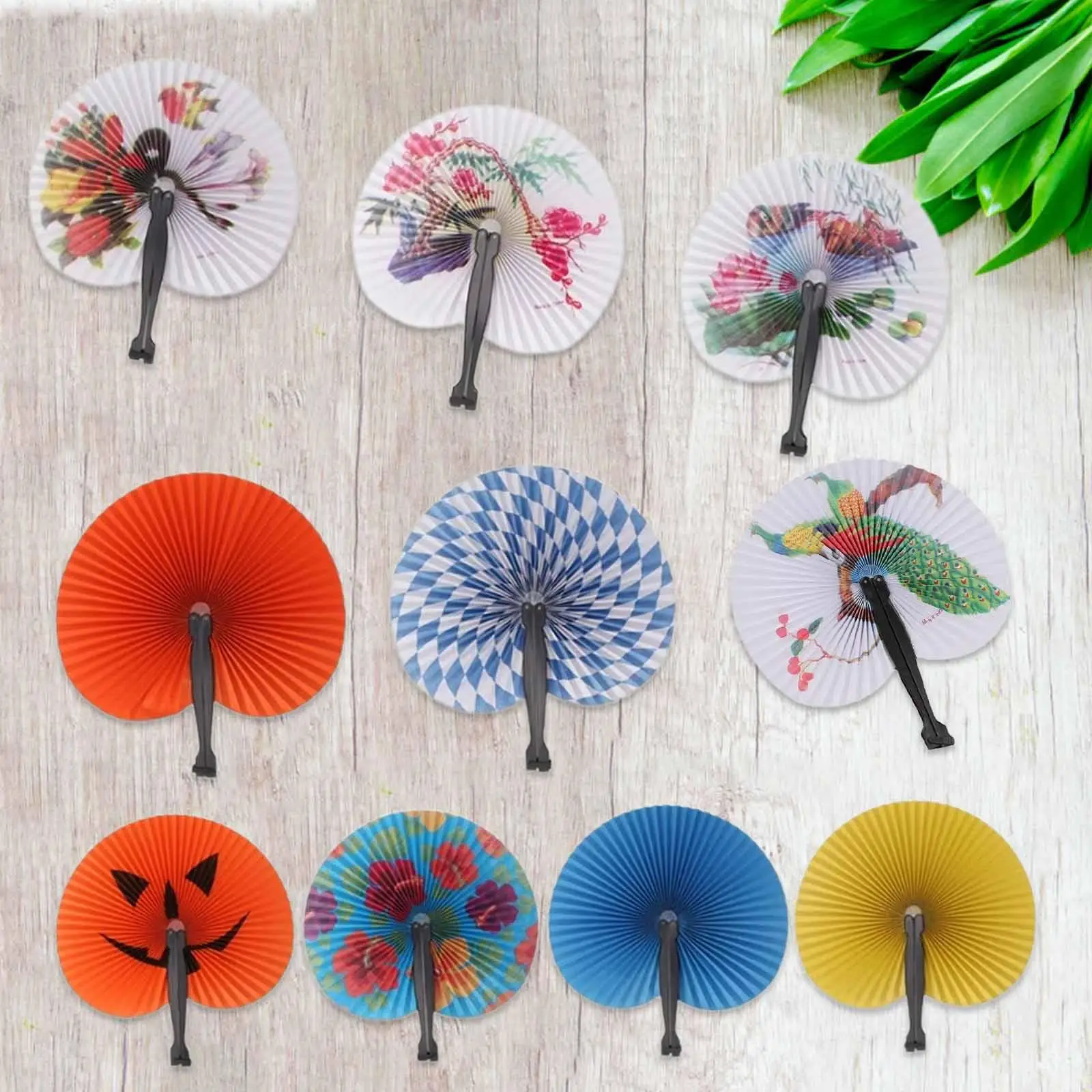 

10 Pieces Folding Hand Fans Decorative for Wedding Masquerade Party Supplies