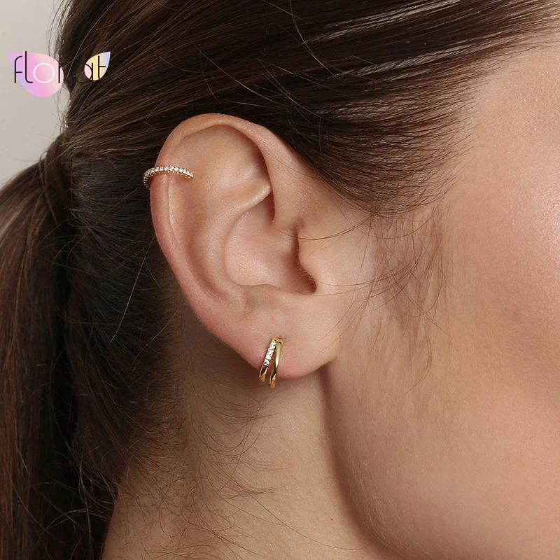 925 Sterling Silver Ear Cuffs For Women Gold Color Ear Cuffs Clip Earrings Climbers No Piercing Fake Cartilage Earrings Jewelry